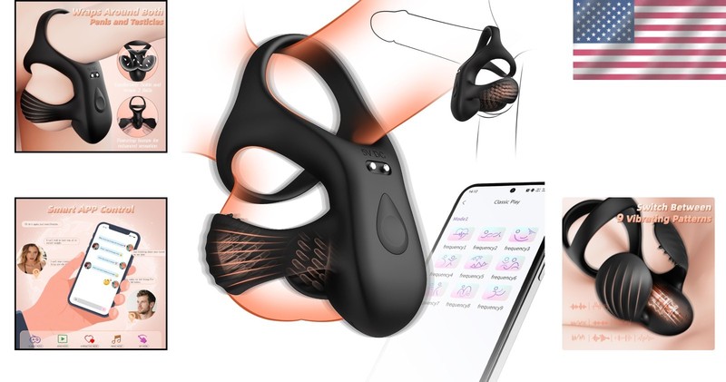 APP Controlled Vibrating Cock Ring for Couples Silicone Penis and Balls Toy gallery