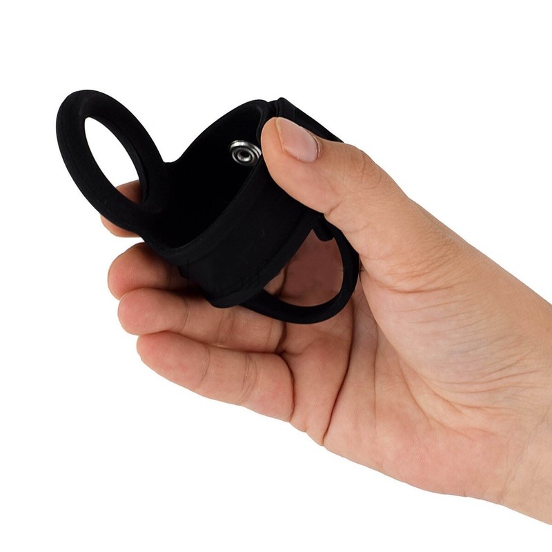 Silicone Tri-Snap Male Penis Erection Enhancer Cock Ring Ball Spreader gallery