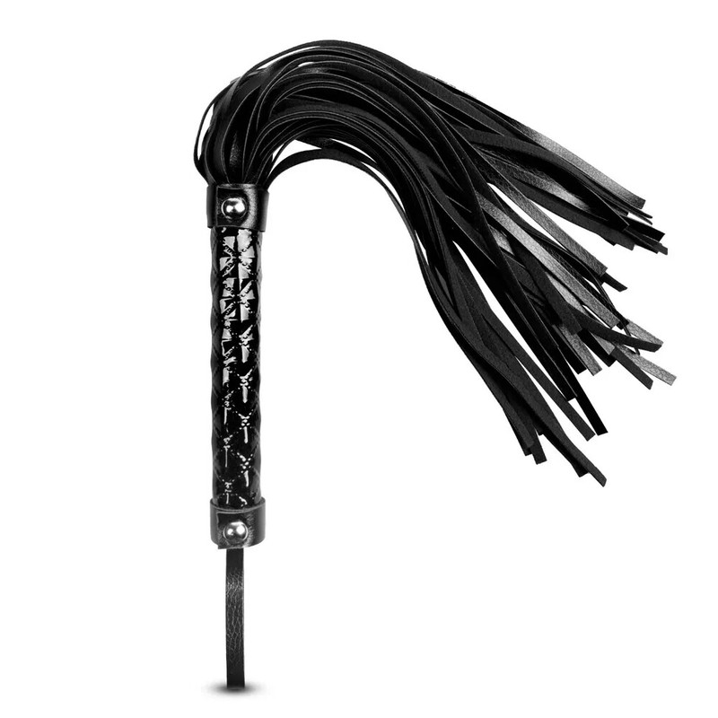 Embossed Faux Leather Spanking Whip 15&Prime; Bondage BDSM Sex Toy for Women