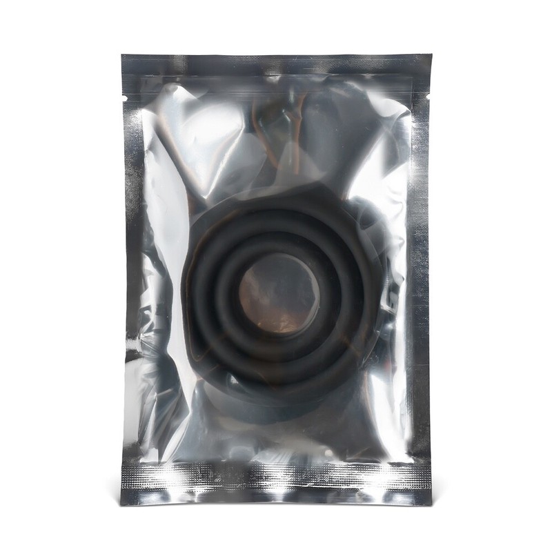 Flat Silicone Triple Cock Ring 3 Count Stay Hard Penis Enhancer Sex Toy for Men gallery