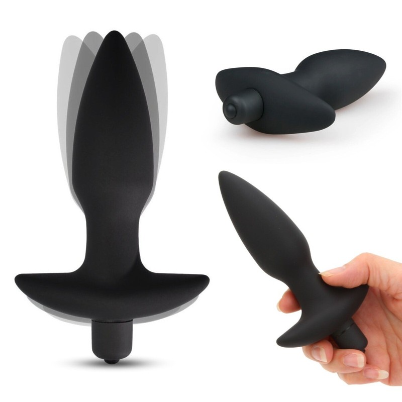 8x Speed Vibrating Silicone Anal Butt Plug Dildo Vibe Vibrator Anal Sex Toys