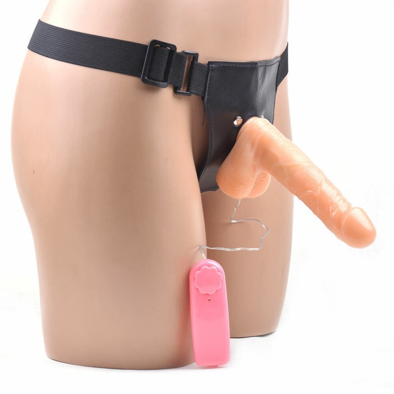 6.5 inch Remote Control Vibrating Strap-On Dildo Sex Toy for Women