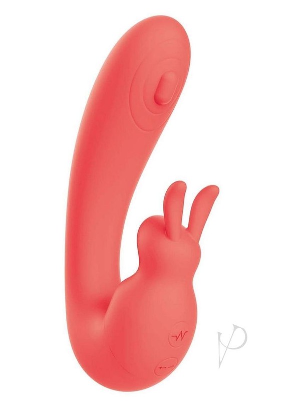 Blaze Bunny Thumper Rechargeable Silicone Vibrator - Coral gallery