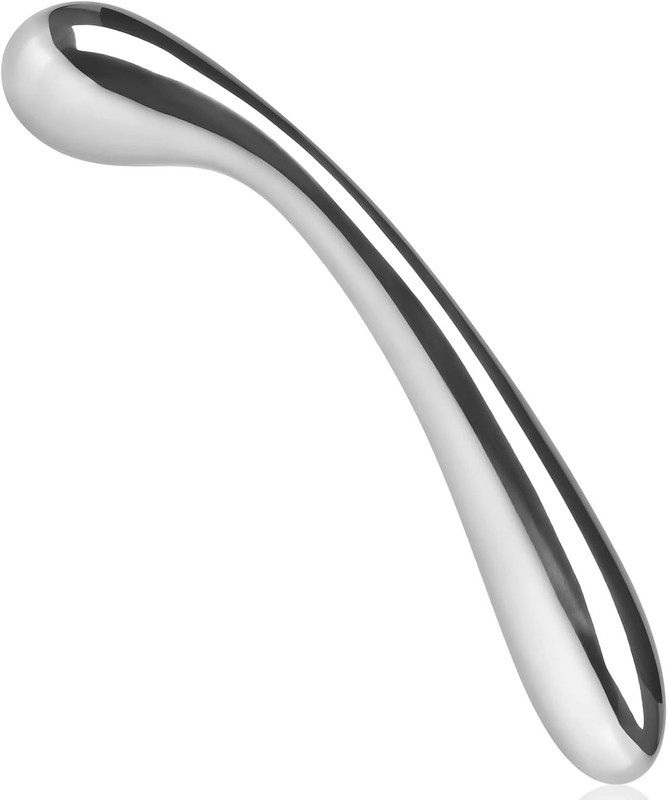 Romi Stainless Steel Anal Plug Buttplug Curved Anus Stretcher Double-Ended Dildo