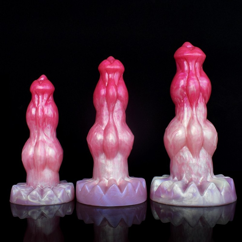 Pink Fantasy Muscle Texture Dildo Double Knots Suction Cup G-spot Adult Sex Toy gallery