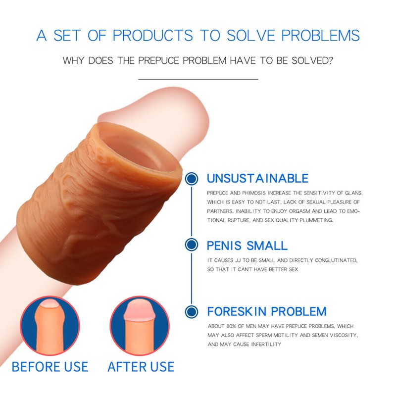 1PC Foreskin Penis Cock Ring Sleeve Sheath Delay Premature Ejaculation gallery
