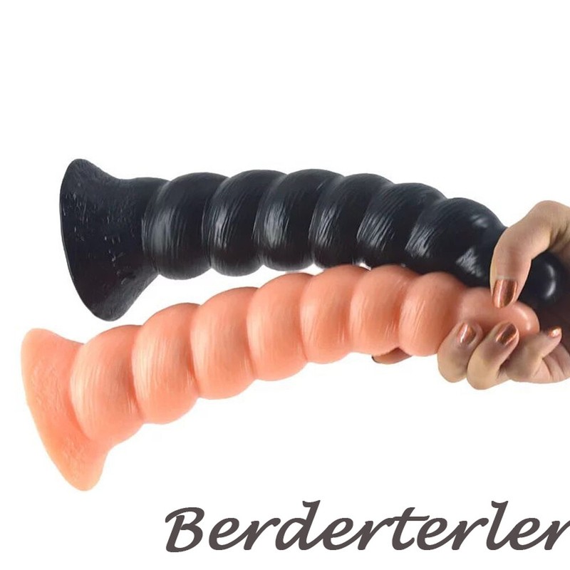 Black 25*5cm Spiral Dildo with Suction Cup Prostate Massage for Women Sex Toys gallery