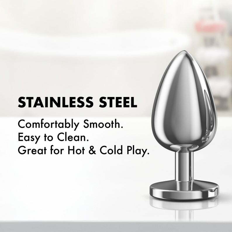 Butt Plug Anal Toy Colorful Jewel Metal Stainless S/M/L For Women Men Couples gallery
