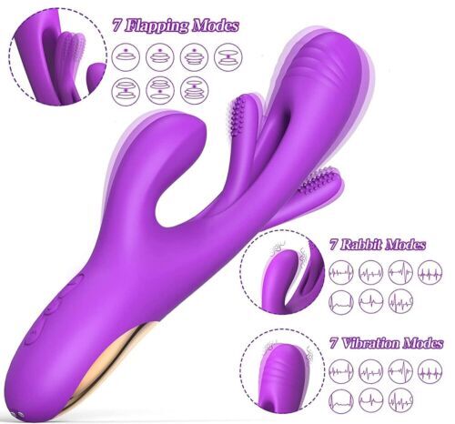 Rechargeable Clit Sucking Patting Rabbit Vibrator Dildo G-spot Sex Toy For Women