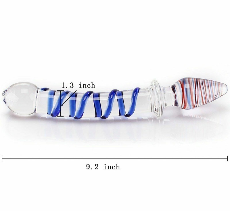 Candy Glass Dildo G-Spot Anal Butt Plug Massager Wand Masturbator Women Sex Toy gallery