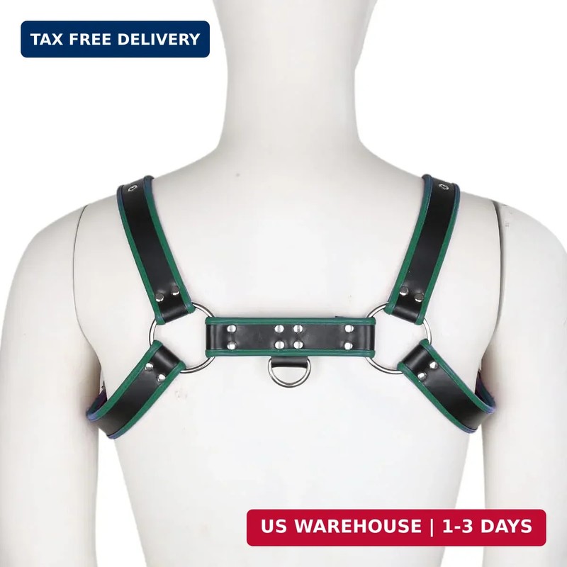 Punk PU Leather Harness for Man Adjustable Leather Harness Body Chest Half Harne gallery
