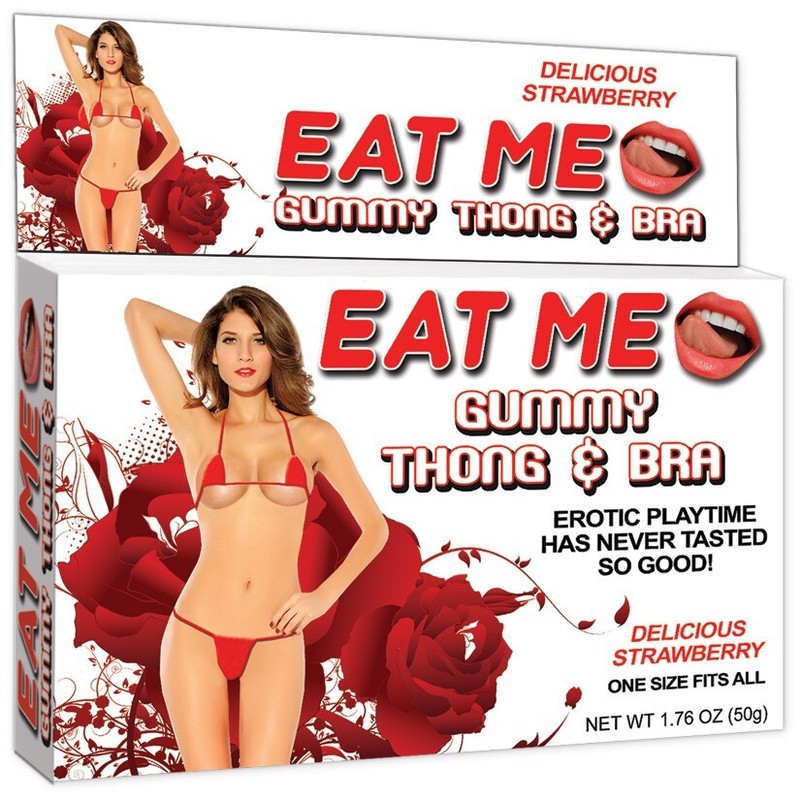 Edible EAT ME Gummy Panties Thong+Bra Candy Lingerie Romantic Foreplay Couple