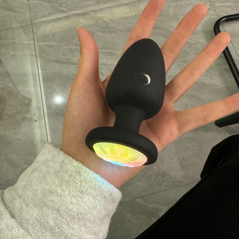 Anal Butt Plug LED Light Up Dildo Vibrator G-spot Massager Sex Toys for Women