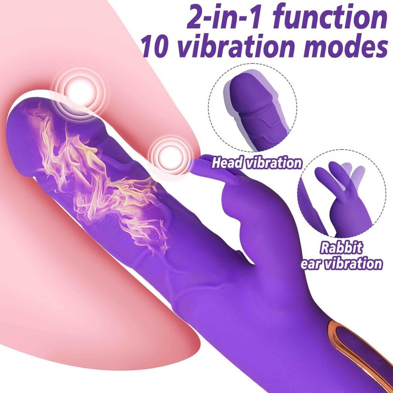 Rechargeable Heating Rabbit Vibrator Dildo G-spot Massager Sex Toy For Women US gallery