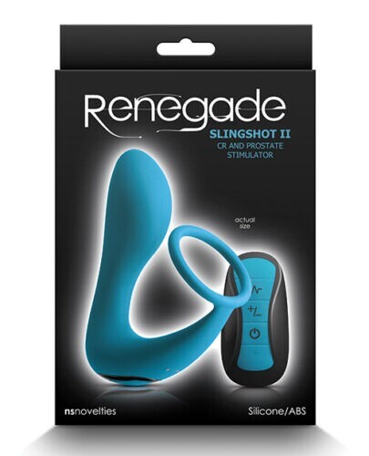 Renegade Slingshot II Dual Function cock ring & Prostate Stimulator- Teal