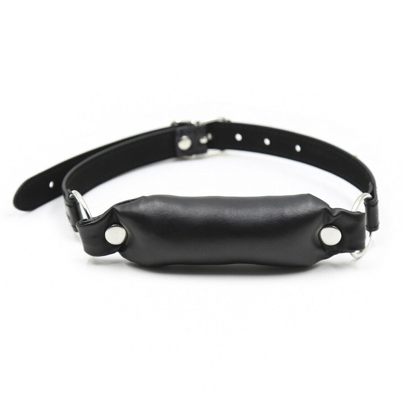 Detachable Dual-Use Ball Sponge strip Mouth Open PU Leather Bit Gags Harness US gallery