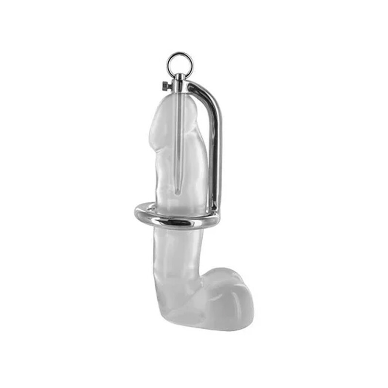 Rouge Stainless Steel Chastity cock ring & Urethral Probe Penis Plug Sex Toy