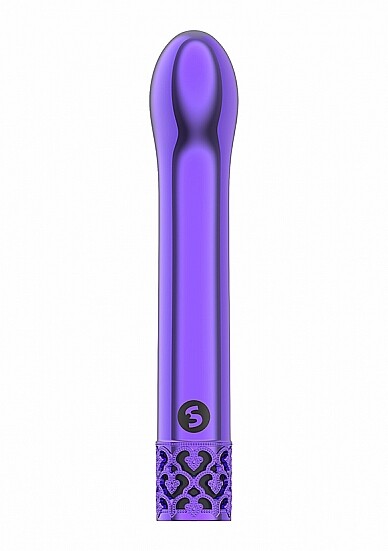 ROYAL GEMS JEWEL PURPLE ABS BULLET RECHARGEABLE CURVED TIP VIBRATOR gallery
