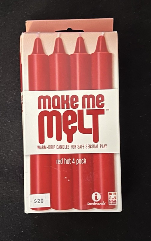 Make Me Melt – Warm Drip Candles – 4 Pack – for Safe Sensual Play, Red Hot