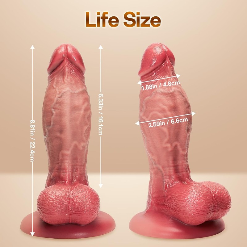 Realistic Dildo Huge Thick Dildo - Sex Toy 8" Girth Dual Density Silicone Suctio gallery