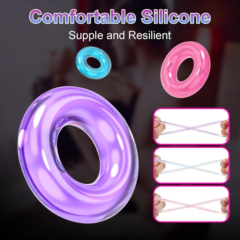 Penis Ring Sex Toys Silicone Cock Rings Multi-Coloured Cockring Cock Sexual Stim gallery