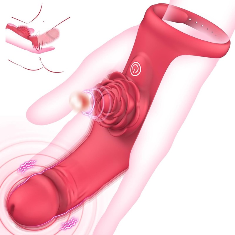 Rose Finger Vibrator G-spot Clit Massager Stimulator Sex Toy Women Rechargeable