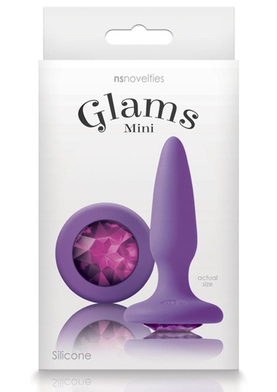 Glams Mini Silicone Butt Plug with Purple Gem gallery