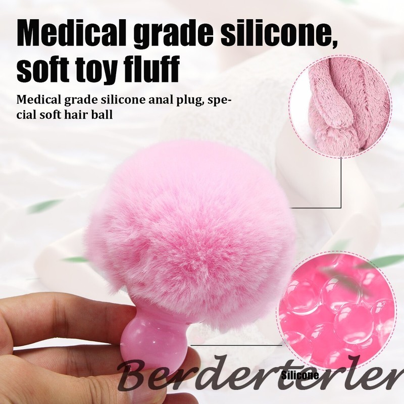 Silicone Anal Plug Plush Rabbit Tail Butt Plug Prostate Massager Tail Sex Toys gallery