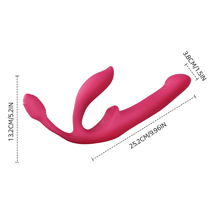 Double Ended Strapless Strap On Dildo Anal Thrusting Vibrator Sex Toys For Women