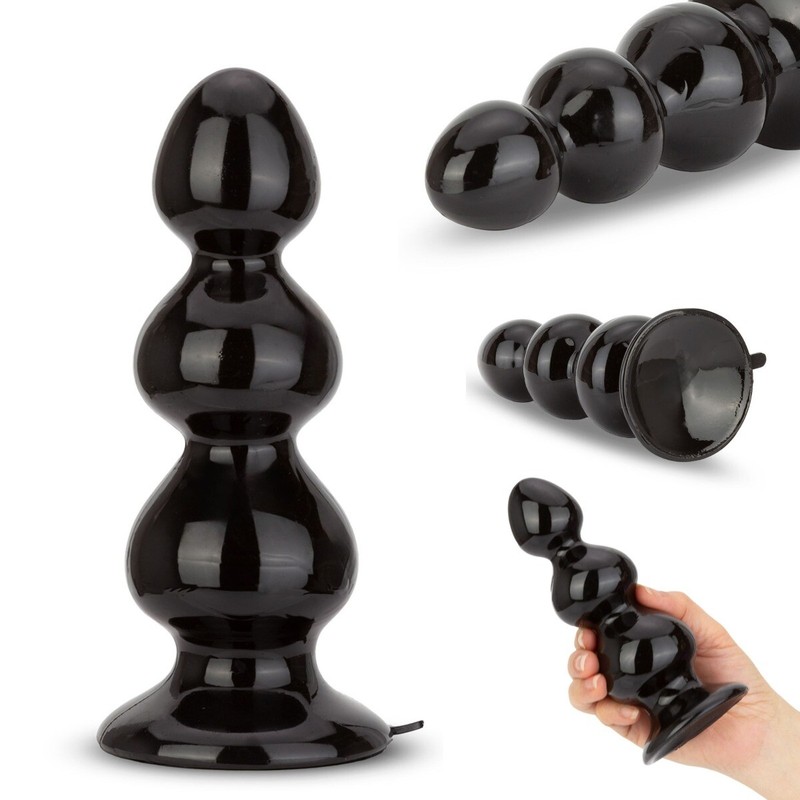 Heavy Duty Large Huge Anal Beads Butt Plug Dildo with Suction Cup Base