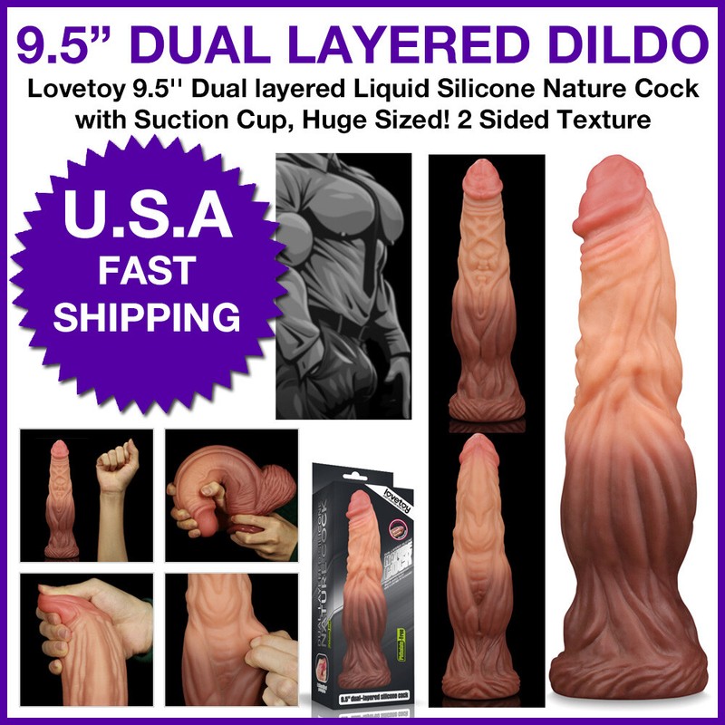 Lovetoy 9.5'' Dual layered Liquid Silicone Nature Cock