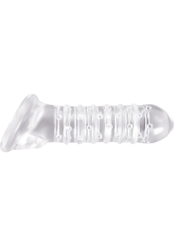 Ribbed Male Penis Extension Textured Cock Enhancer Enlarger Prolong Sex Delay