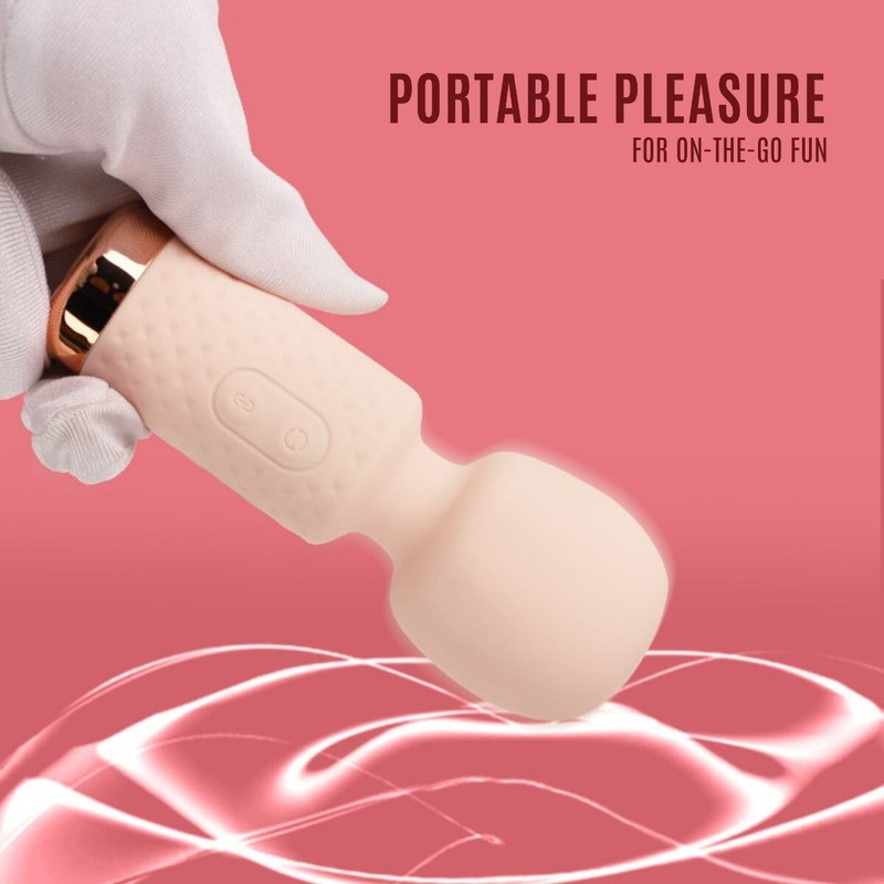 Mini Silicone Female Handheld Body Massager Wand Pocket Travel Vibrator