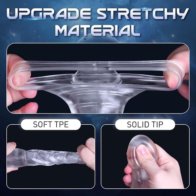 Vibrating Penis Extender Sleeve Enhancer Enlarger Girth Cockring Sex Toy for Men gallery