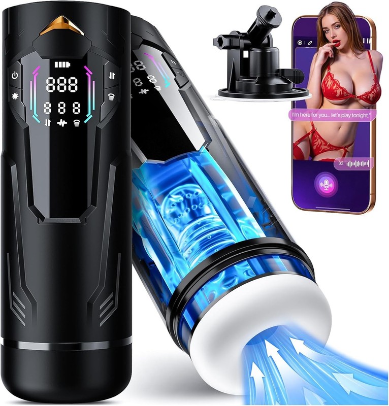 Male Masturbator Pocket Pussy with 8 Sucking Thrusting Vibrating Adult Sex Toys
