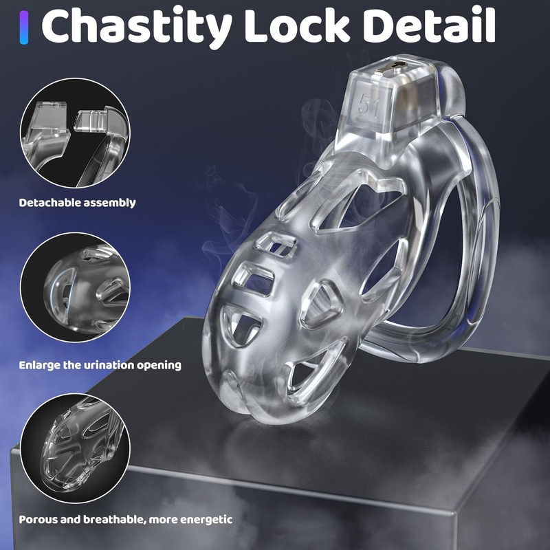 Yivans Male Chastity Device Cock Cage, Lightweight Chastity Cage Body-Safe Penis