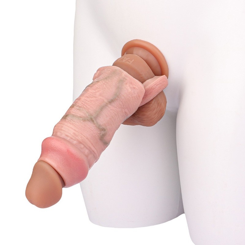 Open-Mouth Penis Enlargement Knot Sleeve Realistic Silicone Enhance Male Sex Toy gallery