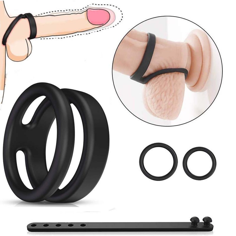 Cock Ring Stay Hard Penis Enhancer 4 Pack Erectile Dysfunction Sex Toys Men ED