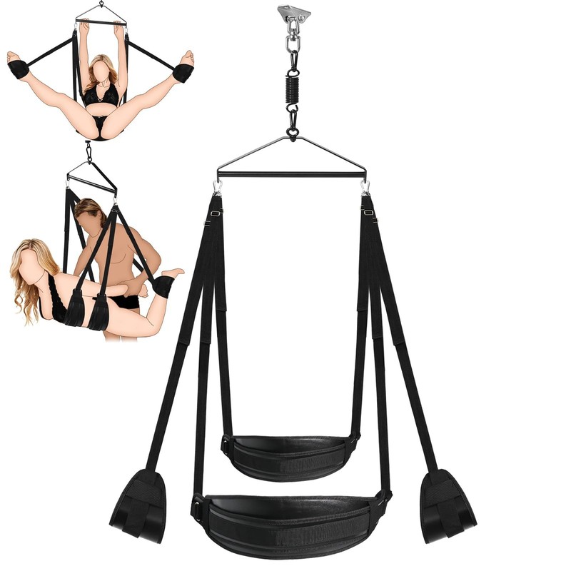 BDSM Sex Swing for Couple, Heavy Duty 360 Degree Spinning Indoor Ceiling Swin…