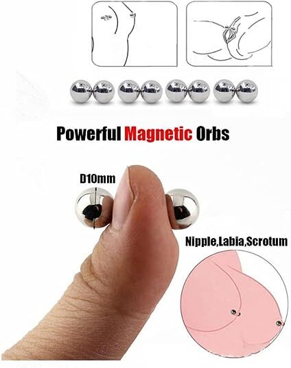Magnetic Nipple Clitoris Labia Clamps BDSM Powerful Orbs Balls Bondage Sex Toys gallery