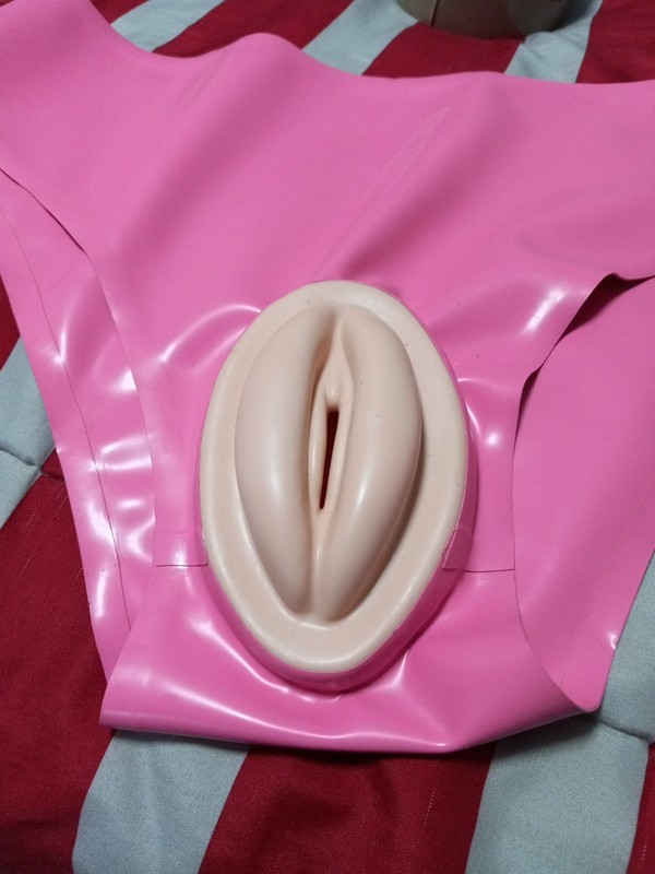 Latex Vaginal Pink Briefs Rubber Panties Sheath BDSM Fetish Customize 0.4mm XL gallery
