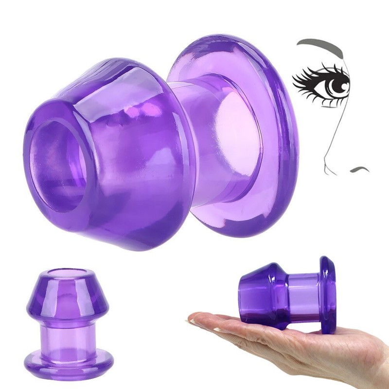 2.4&Prime; Jelly Hollow Tunnel Butt Plug Stretcher Dilator Anal Trainer Sex Toys