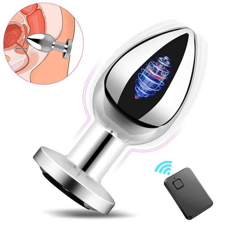 Stainless Steel Anal Butt Plug G-spot Stimulate Dildo Vibrator Prostate Massager