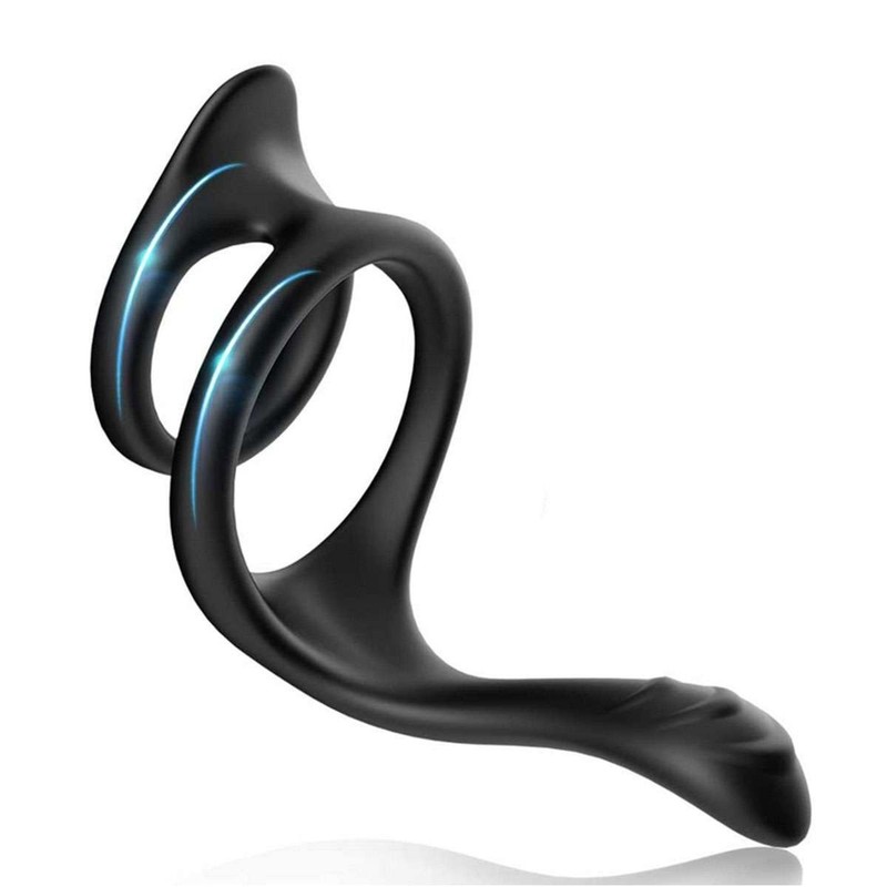 Silicone-Cock-Ring-Penis-Enhancer-Prolong-Couple-Men-Toys-Use Lubricant Stronger