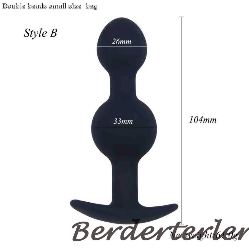 3PCS Silicone Steel Ball Anal Plug Set Black Adjustable Sensation G-Spot Sex Toy gallery