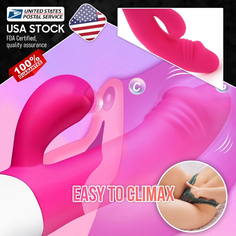 G-Spot Dildo Rabbit Vibrator Clit Massager Thrusting Rotating Sex Toys for Women