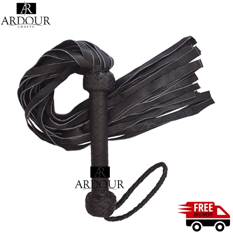 Handmade Leather Flogger Roleplay Costume Accessory for Display Cospla Collectio