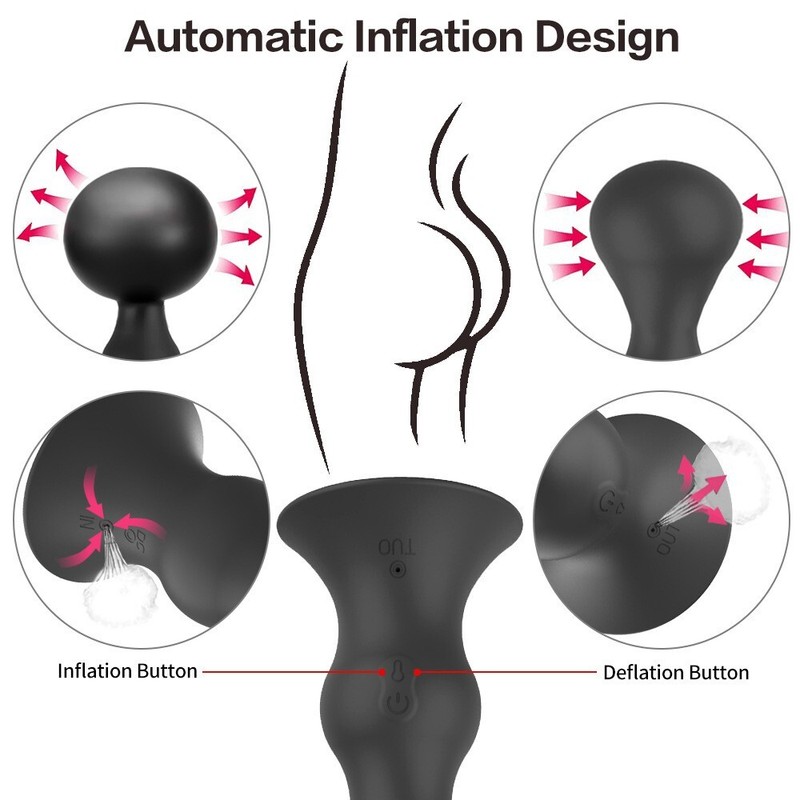 Vibrating Butt Plug Inflatable Dildo Prostate Massager Anal Beads Sex Toys gallery