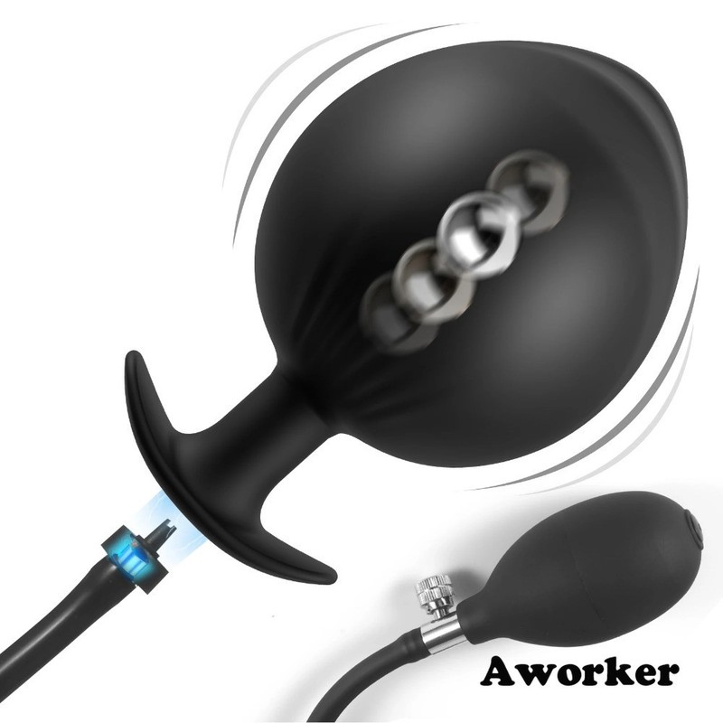 Newly Developed Magnetic Suction Inflatable Anal Plug Huge Buttplug Anus Dilator