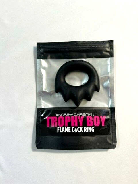 Stretchable Andrew Christian "Flame" Black Silicone Cock Ring - Black (649456) gallery